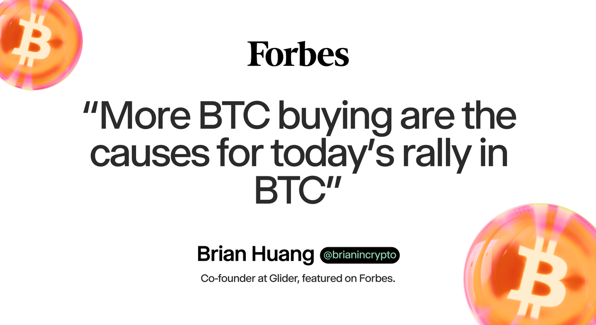 Glider in Forbes: Bitcoin Prices Climb To Highest Price Since November