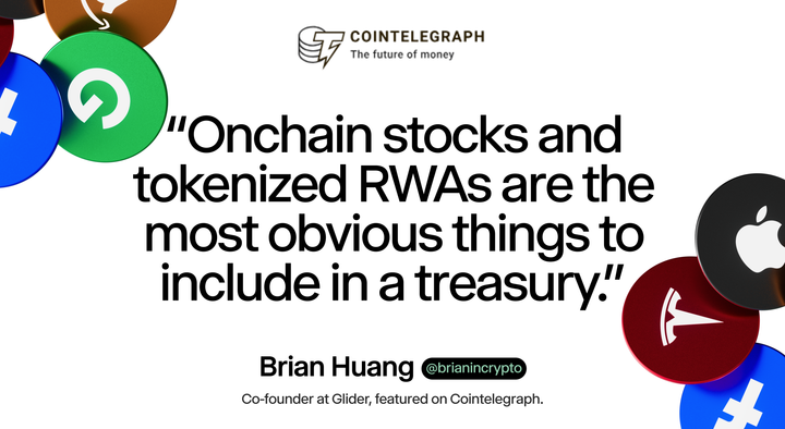 Glider in CoinTelegraph: ‘One trick pony’ crypto treasuries may soon face a wave of new rivals